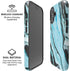 Aqua Blue Marble Ink iPhone 16 Plus Magsafe Impact Case
